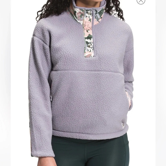 THE NORTH FACE CRAGMONT 1/4 SNAP FLEECE - WOMENS small lilac camo new with tags - Picture 1 of 15